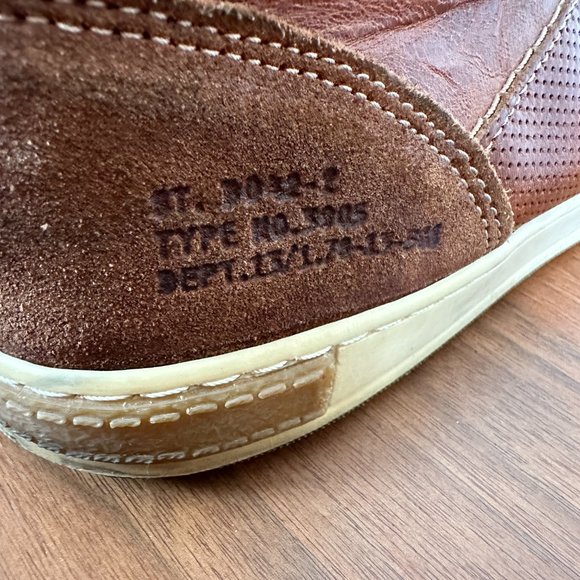 Bull Boxer Laytone Sneakers Men 13 Brown Leather Mid Top Lace Up Chukka Shoes - Picture 8 of 11